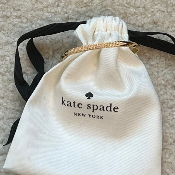 KATE SPADE Gold Cubic Zirconia Cuff Bangle Bracelet Jewelry with gift bag - Picture 2 of 2